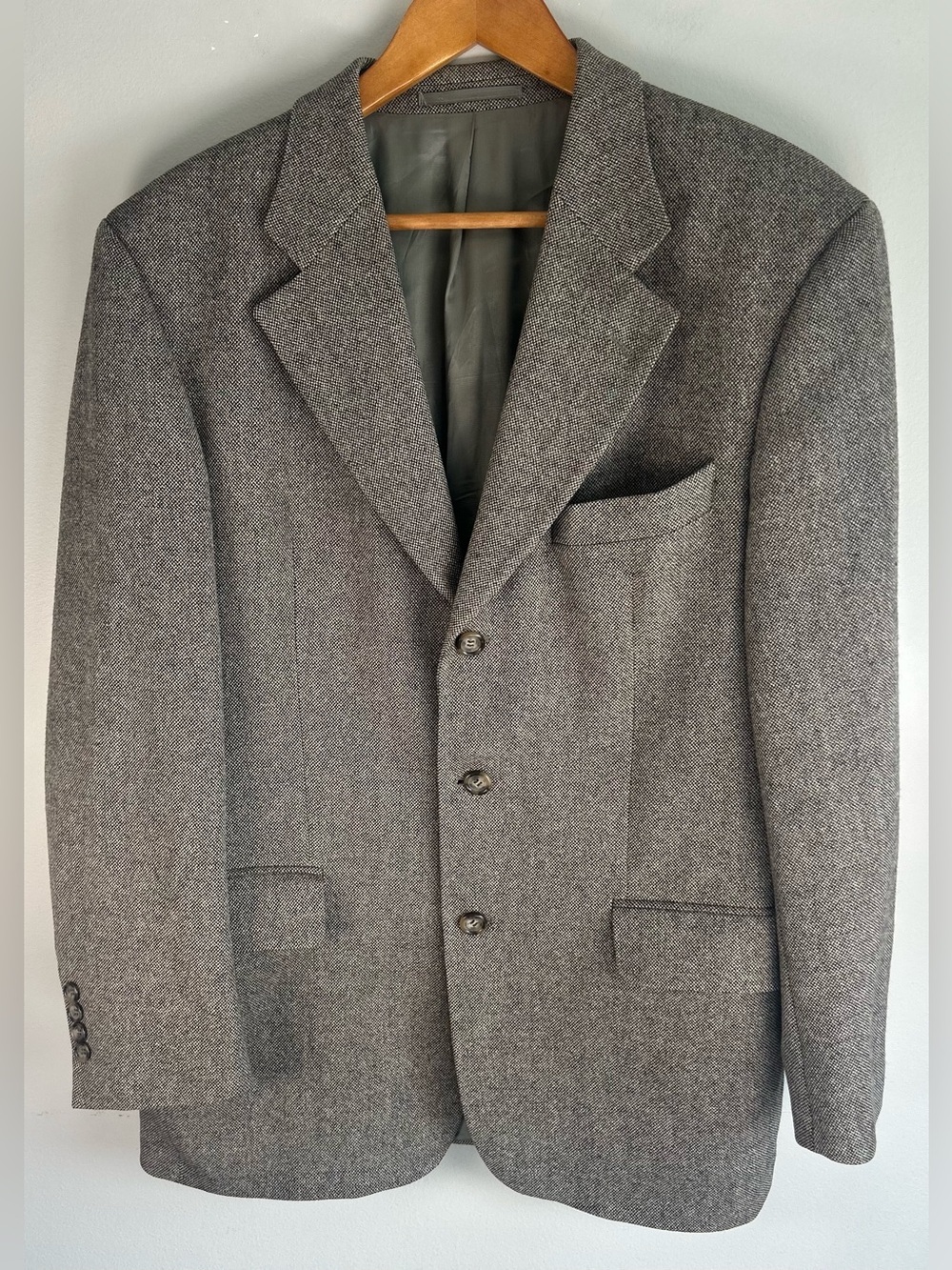 Hugo Boss Artemis Tweed Blazer Jacket Sz 50 Herringbone Sport Coat Wool Germany